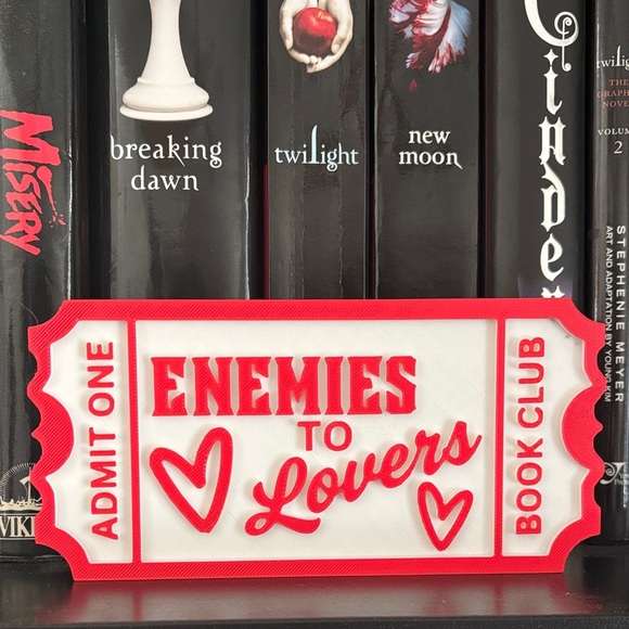 Other - Enemies to Lovers Book Club Ticket Shelf Decor 🎟️❤️🔥